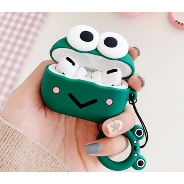 Wholesale Airpod Pro Cute Design Cartoon Silicone Cover Skin for Airpod Pro Charging Case (Green Frog)